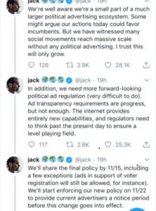 Twitter to ban political ads