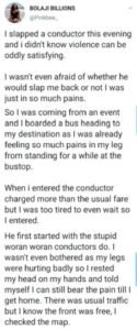 Lady slaps bus conductor