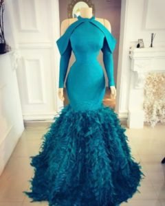 blue reception dress