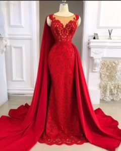 red wedding reception dress
