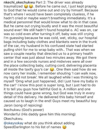 Lady Narrates How Lagos Traffic Made Her Give Birth Inside Taxi On Monday Morning 